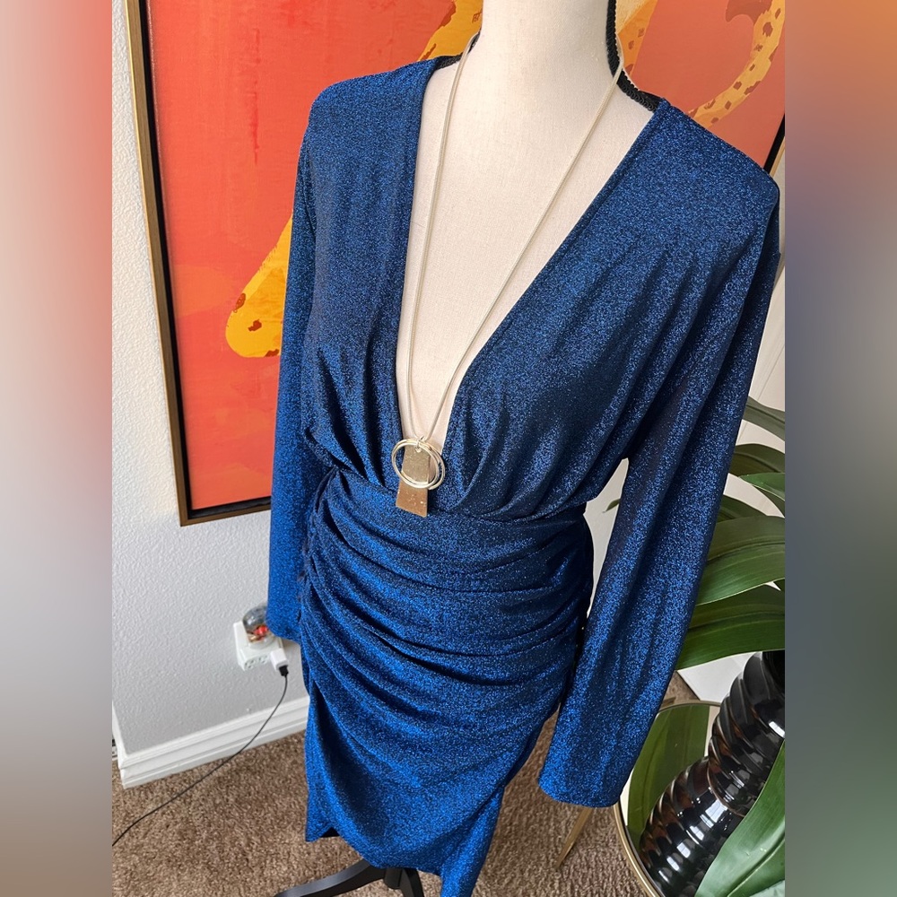 Shein Sparkling Royal Blue Party Dress 1X Plus Size